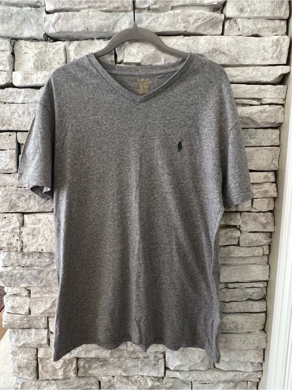 Polo by Ralph Lauren Men’s Heather Gray V-Neck Tee